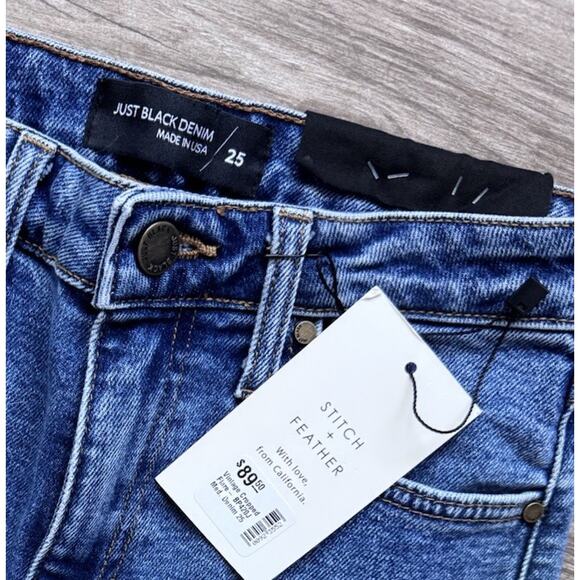 New With Tag Stitch & Feather Made In USA Vintage Cropped Flare Jeans Size 25 - Picture 5 of 5